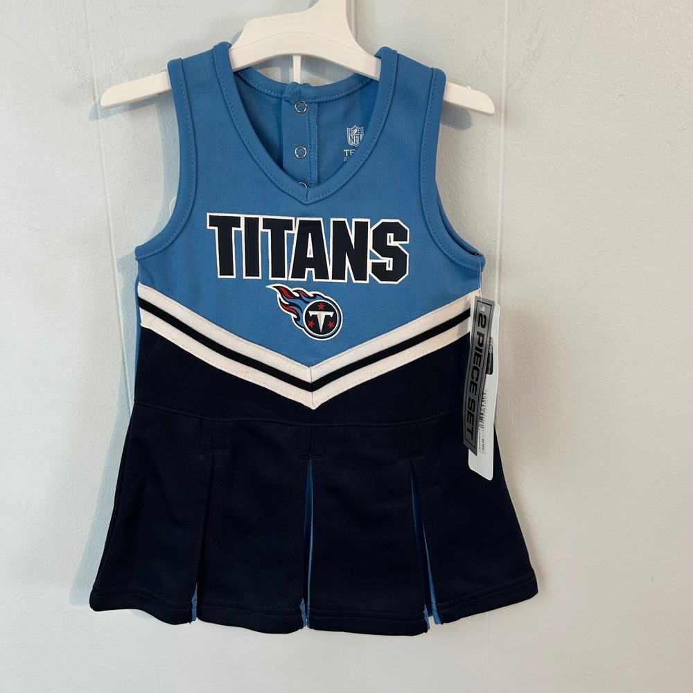 Infant Girls Tennessee Titans Cheerleader 2‎ Piece Set Dress Diaper Cover Outfit